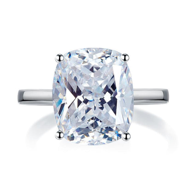 6.00ct Classic Cushion Cut Diamond Engagement Ring, 925 Silver