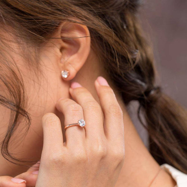 1.00ct Classic Round Brilliant Cut Rose Gold Diamond Ring