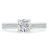 1.00ct  Round Cut Moissanite Halo Engagement Ring, Classic Style,  Available in White Gold, Platinum, Rose Gold or Yellow Gold