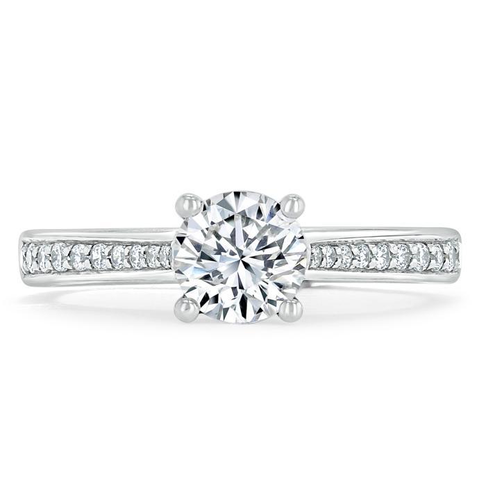 Lab-Diamond, Round Cut Engagement Ring, Classic Style, Choose Your Stone Size and Metal