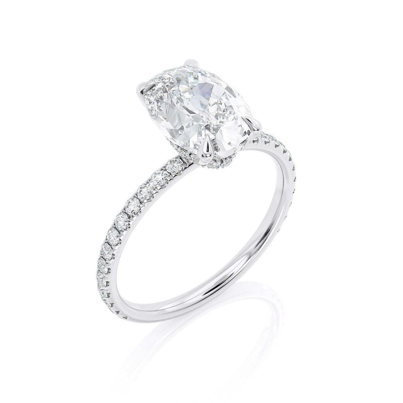 2.50ct Oval Cut Moissanite, Classic Engagement Ring, Available in White Gold or Platinum