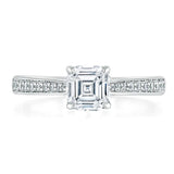 1.00ct  Asscher Cut Moissanite Engagement Ring, Classic Style,  Available in White Gold, Platinum, Rose Gold or Yellow Gold