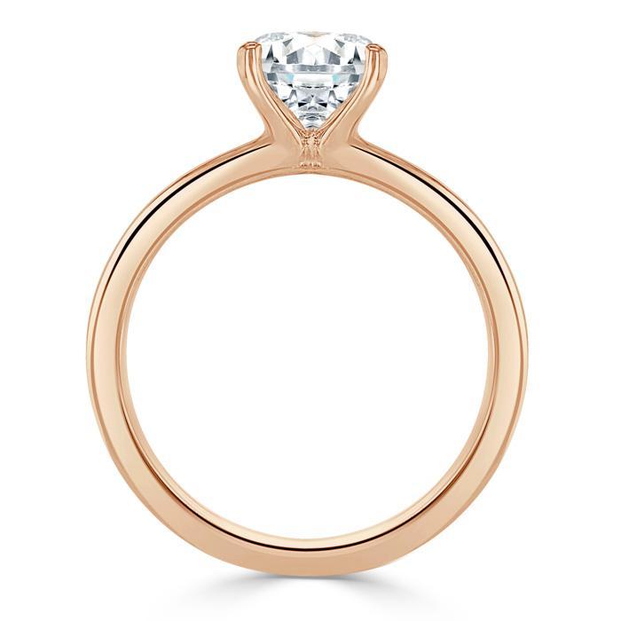 Lab-Diamond, Round Cut Engagement Ring, Classic Style, Choose Your Stone Size and Metal
