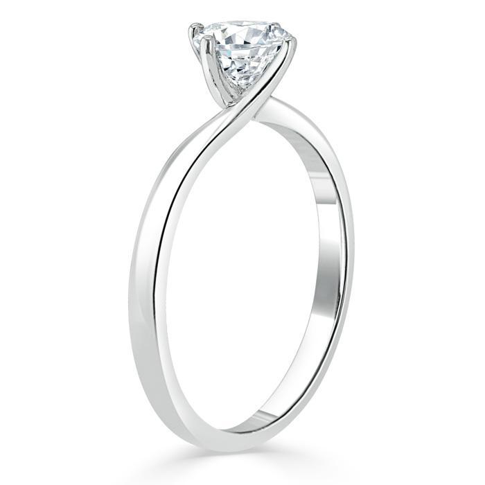 Lab-Diamond, Round Cut Engagement Ring, Choose Your Stone Size and Metal