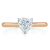 1.00ct  Heart Cut Moissanite Engagement Ring, Classic Style,  Available in White Gold, Platinum, Rose Gold or Yellow Gold