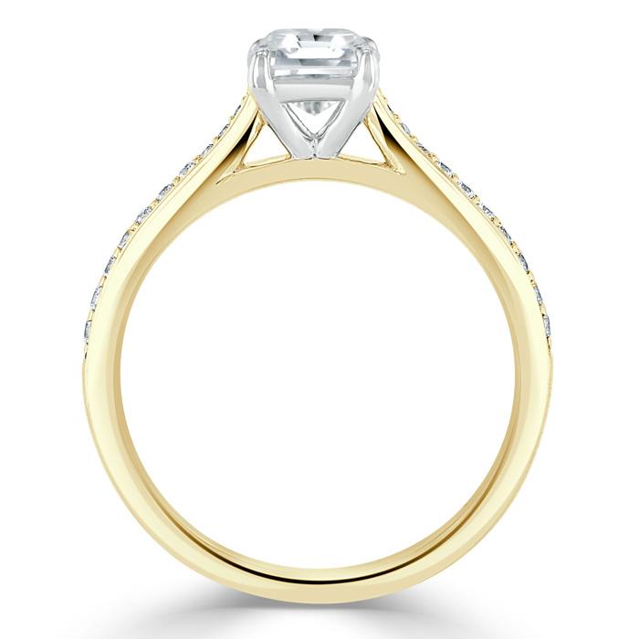 1.00ct  Asscher Cut Moissanite Engagement Ring, Classic Style,  Available in White Gold, Platinum, Rose Gold or Yellow Gold