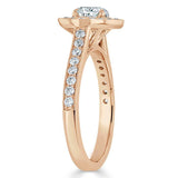 Lab-Diamond Heart Cut Engagement Ring, Classic Halo, Choose Your Stone Size and Metal