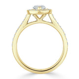 Lab-Diamond Marquise Cut Halo Engagement Ring, Tiffany Style, Choose Your Stone Size and Metal