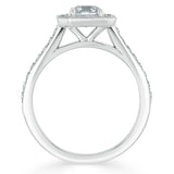1.40ct Asscher Cut Moissanite Engagement Ring, Classic Halo, Available in White Gold, Platinum, Rose Gold or Yellow Gold