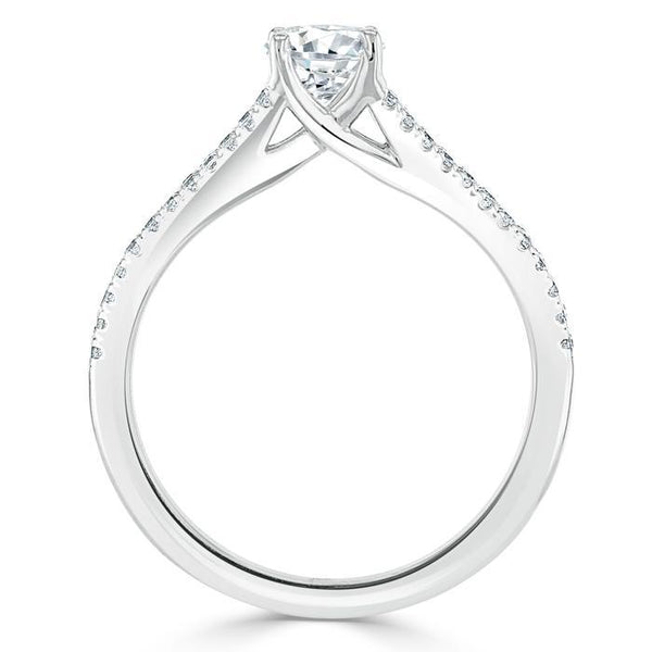Lab-Diamond Oval Cut Engagement Ring, Split Shank, Choose Your Stone Size and Metal