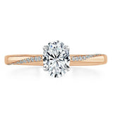 1.00ct Oval Cut Moissanite Engagement Ring, Classic Style,  Available in White Gold, Platinum, Rose Gold or Yellow Gold