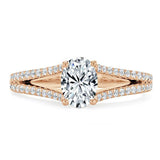 1.35ct Oval Cut Moissanite Engagement Ring, Split Shank,  Available in White Gold, Platinum, Rose Gold or Yellow Gold
