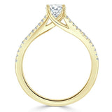 Lab-Diamond Oval Cut Engagement Ring, Split Shank, Choose Your Stone Size and Metal
