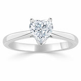 Lab-Diamond Heart Cut Engagement Ring, Classic Style, Choose Your Stone Size and Metal