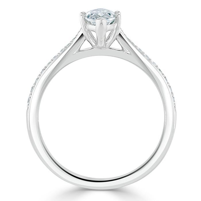 1.00ct  Marquise Cut Moissanite Engagement Ring, Classic Style,  Available in White Gold, Platinum, Rose Gold or Yellow Gold
