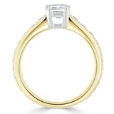 Lab-Diamond Emerald Cut Engagement Ring, Tiffany Style, Choose Your Stone Size and Metal