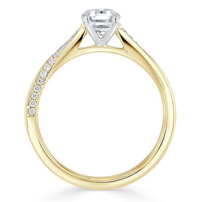 Lab-Diamond Asscher Cut Engagement Ring, Classic Style, Choose Your Stone Size and Metal