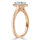 Lab-Diamond Pear Cut Halo Engagement Ring, Choose Your Stone Size and Metal