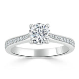 1.00ct  Round Cut Moissanite Halo Engagement Ring, Classic Style,  Available in White Gold, Platinum, Rose Gold or Yellow Gold