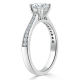 1.00ct  Round Cut Moissanite Halo Engagement Ring, Classic Style,  Available in White Gold, Platinum, Rose Gold or Yellow Gold