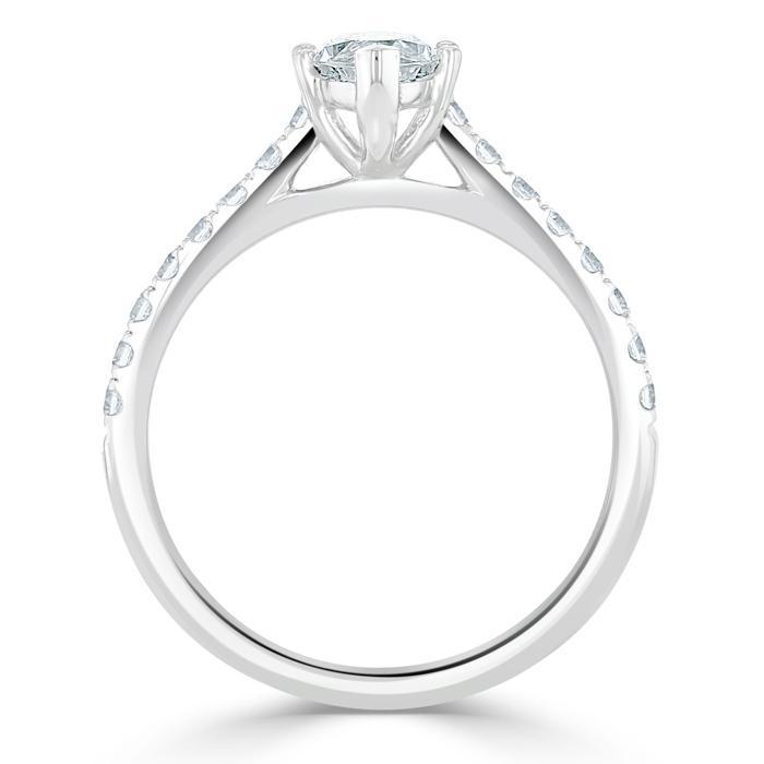 1.20ct Marquise Cut Moissanite Engagement Ring, Classic Style,  Available in White Gold, Platinum, Rose Gold or Yellow Gold