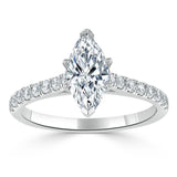1.20ct Marquise Cut Moissanite Engagement Ring, Classic Style,  Available in White Gold, Platinum, Rose Gold or Yellow Gold