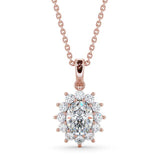 Oval Cut Classic Halo Pendant