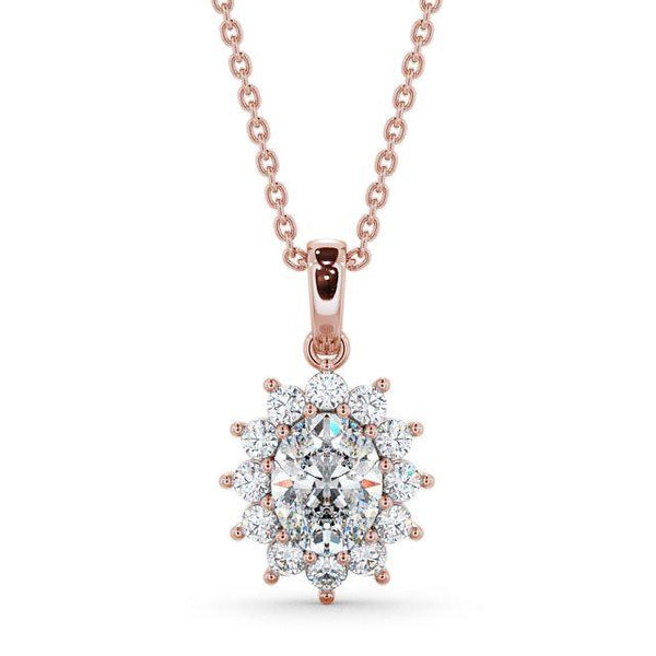 Oval Cut Classic Halo Pendant