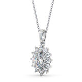 Oval Cut Classic Halo Pendant