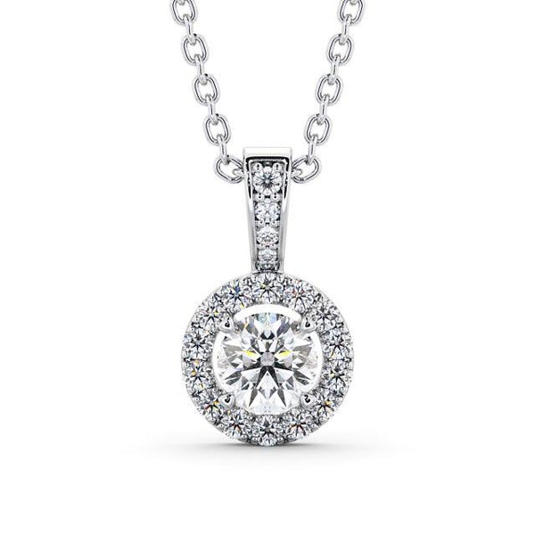 Round Cut Classic Halo Pendant