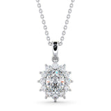 Oval Cut Classic Halo Pendant