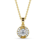 Round Cut Classic Halo Pendant