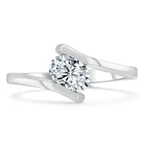 1.00ct  Oval Cut Moissanite Engagement Ring, Twist Design,  Available in White Gold, Platinum, Rose Gold or Yellow Gold