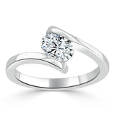 1.00ct  Oval Cut Moissanite Engagement Ring, Twist Design,  Available in White Gold, Platinum, Rose Gold or Yellow Gold