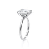 Emerald Cut Hidden Halo Moissanite Engagement Ring, Choose Your Stone Size and Metal