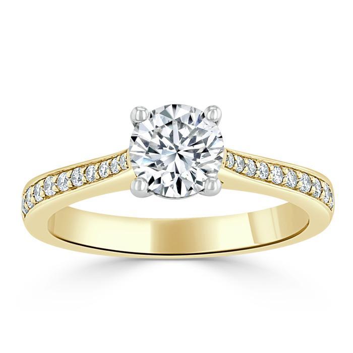 1.00ct  Round Cut Moissanite Halo Engagement Ring, Classic Style,  Available in White Gold, Platinum, Rose Gold or Yellow Gold