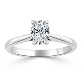 0.75ct  Oval Cut Moissanite Engagement Ring, Classic Design,  Available in White Gold, Platinum, Rose Gold or Yellow Gold