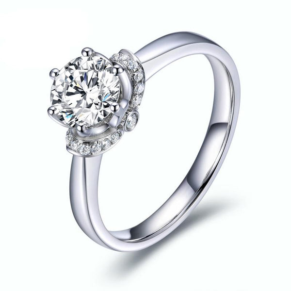 1.00ct Vintage Round Cut Moissanite Engagement Ring, Available in White Gold or Platinum