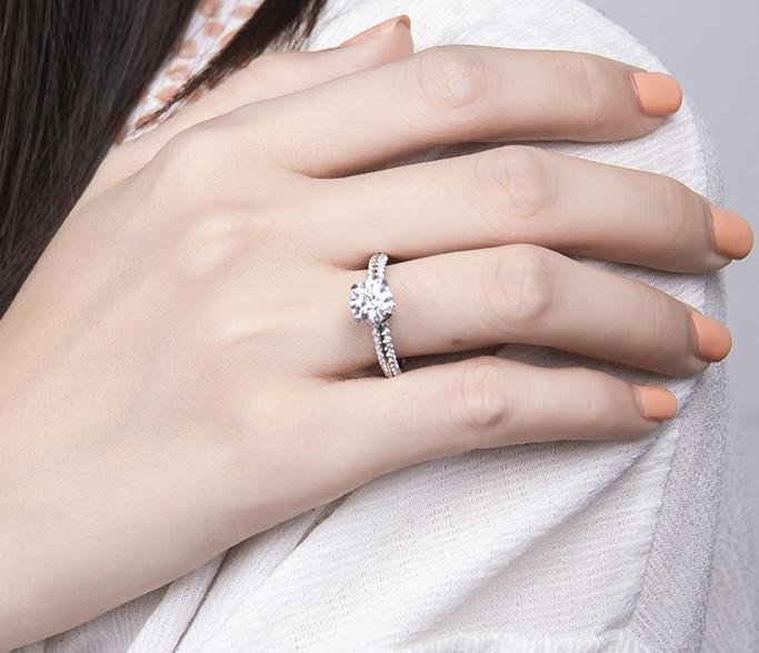 Lab-Diamond Classic Round Cut Engagement Ring, Choose Your Stone Size and Metal