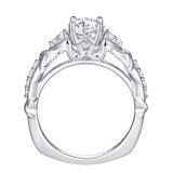 1.60ct Vintage Round Cut Diamond Ring, Bridal Ring Set, 925 Sterling Silver