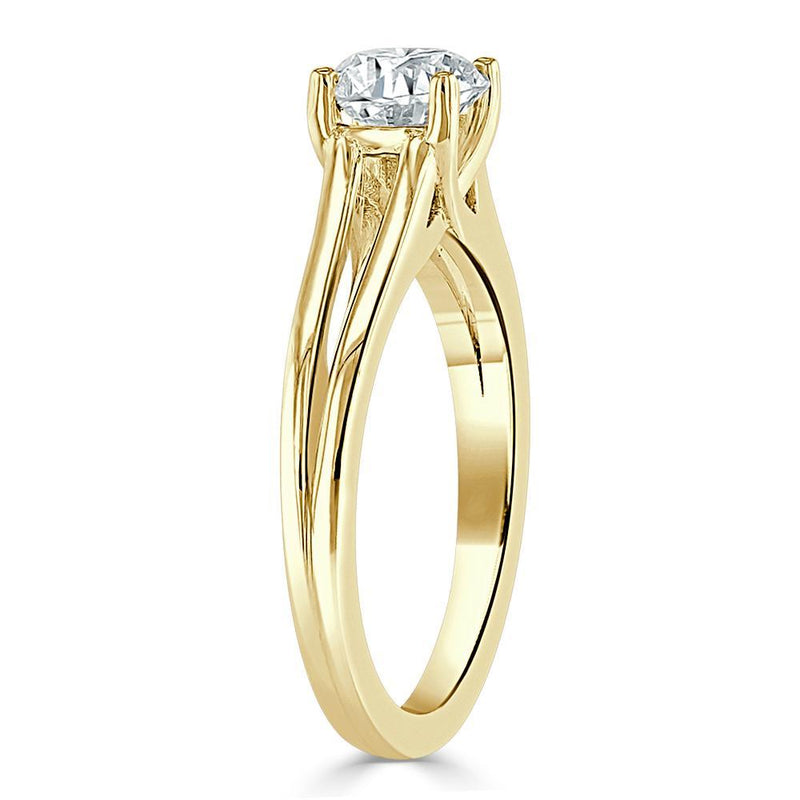 1.00ct  Asscher Cut Moissanite Engagement Ring, Classic Style with Split Shank,  Available in White Gold, Platinum, Rose Gold or Yellow Gold