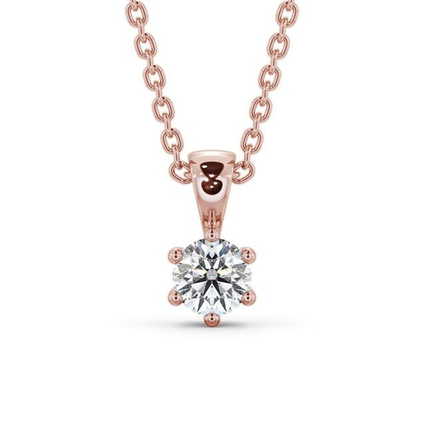 Round Cut Classic Solitaire Pendant