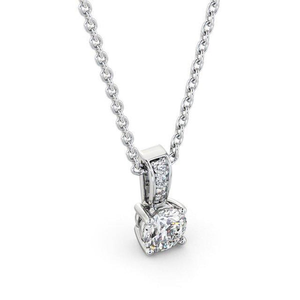 Round Cut Classic Solitaire Pendant