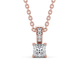 Princess Cut Classic Solitaire Pendant