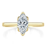 1.00ct Marquise Cut Moissanite Engagement Ring, Classic Design,  Available in White Gold, Platinum, Rose Gold or Yellow Gold