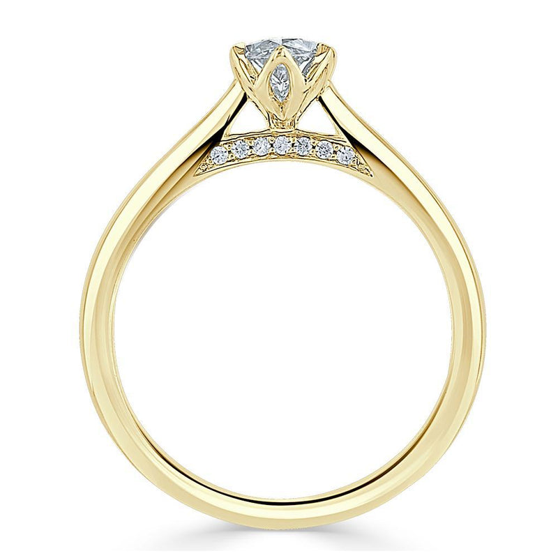 1.00ct Marquise Cut Moissanite Engagement Ring, Classic Design,  Available in White Gold, Platinum, Rose Gold or Yellow Gold