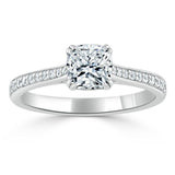 1.00ct  Cushion Cut Moissanite Engagement Ring, Classic Style,  Available in White Gold, Platinum, Rose Gold or Yellow Gold