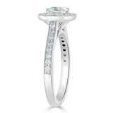Lab-Diamond Cushion Cut Halo Engagement Ring, Tiffany Style, Choose Your Stone Size and Metal