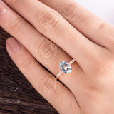 2.00ct Aqua Marine Oval Cut Engagement Ring, Vintage Design, Choose Your Metal