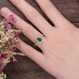 1.25ct Pear Cut Lab Grown Emerald Engagement Ring, Vintage Design, Choose Your Metal